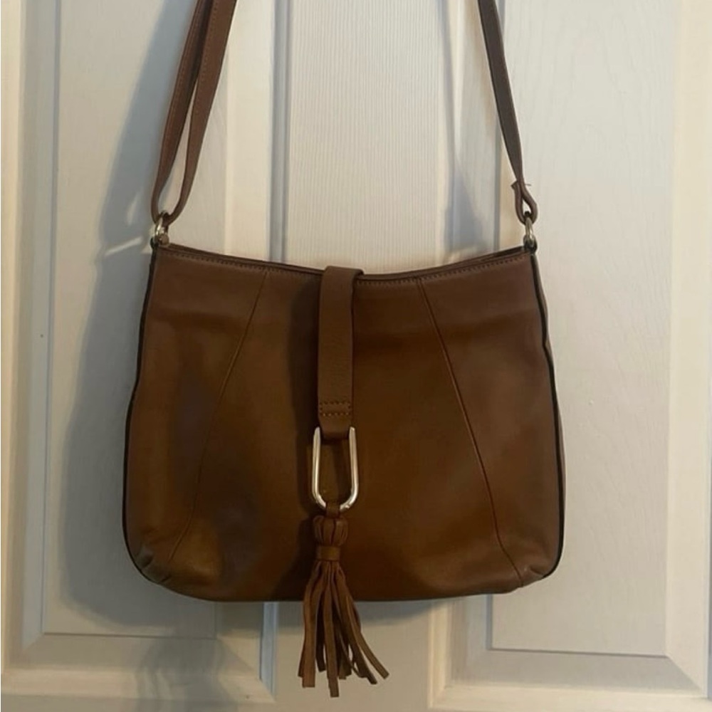 Wilson’s Leather Elegant Brown Genuine Leather Adjustable Shoulder Bag
